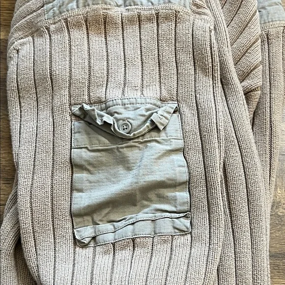 Eddie Bauer Ribbed Cable Knit Crewneck Beige Sweater Mens Size Small - Picture 7 of 13